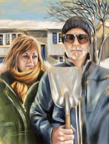 Pastiche banlieusard d’American gothic (24” x 18” / 61 x 46 cm)