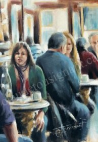 Au cafe du coin (17” x 11” / 43 x 28 cm)