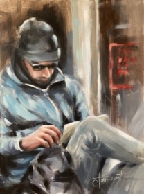 Hipster à l’étude (24’’ x 18’’ / 61 x 46 cm)